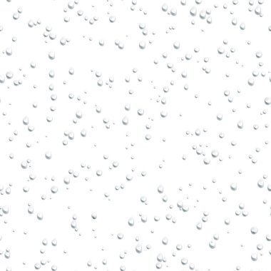 Su beyaz arka plan üzerinde izole Dikişsiz desen bırakır. Yağmur damlaları. Beyaz arka plan üzerinde gerçekçi kabarcıklar. Vektör çizim