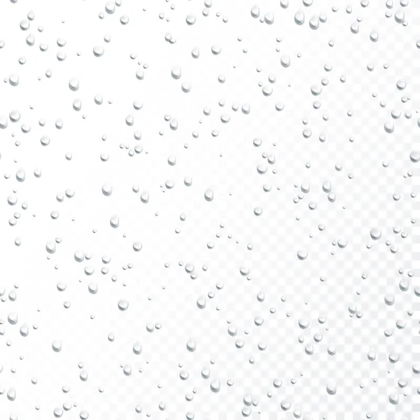 Droppar Sömlösa Mönster Vatten Droppar Transparent Bakgrund Regnet Droppar Realistiska — Stock vektor