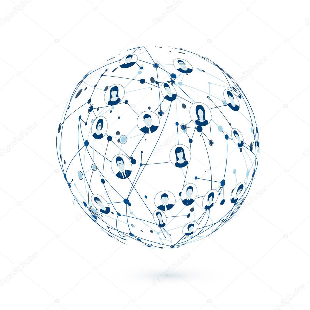World Wide Web. Social network. Abstract texture of global network. Vector illustration