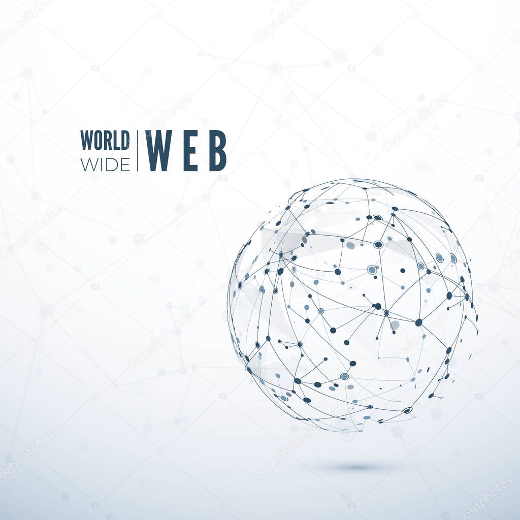 World Wide Web. Abstract texture of global network. Vector illustration