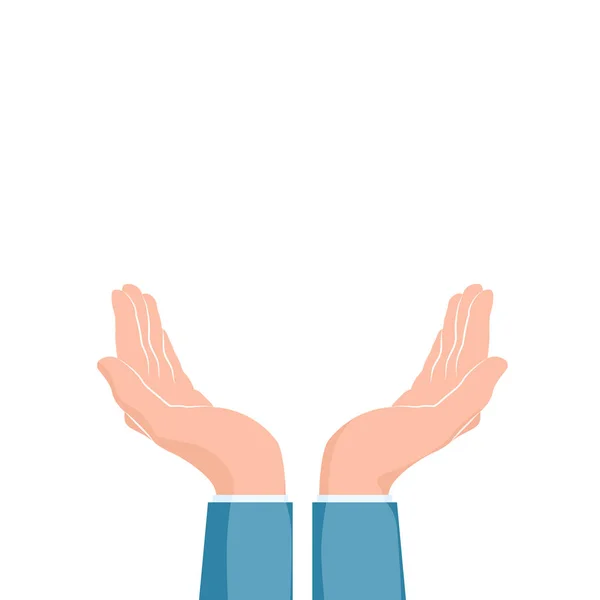 Duas Mãos Chávena Mãos Apoio Ilustração Vetorial Isolada Sobre Branco — Vetor de Stock