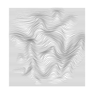 Dalgalı arka plan. Aksaklık ve şerit yüzey bozabilir. Vektör çizim