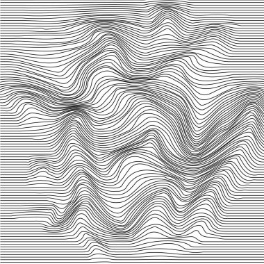Dalgalı alt çizgi deformasyon. Tek renkli çizgili aksaklık arka plan soyut. Vektör çizim