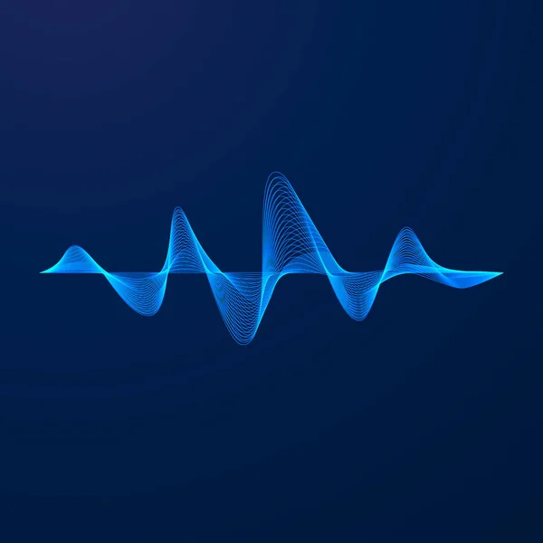 Onda Sonido Patrón Ecualizador Forma Onda Digital Azul Abstracta Ilustración — Vector de stock