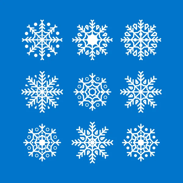 Снежинки Новый Год Рождественские Украшения Элемента Дизайна Зимний Силуэт Снежинки — стоковый вектор