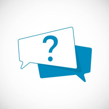 Soru işareti Doodle. Soru işareti mavi konuşma balonu Web simgesi olarak. Vektör çizim