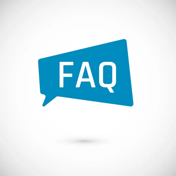 Faq Icon Frequently Asked Question Speech Bubble Blue Bubble White — Stock Vector