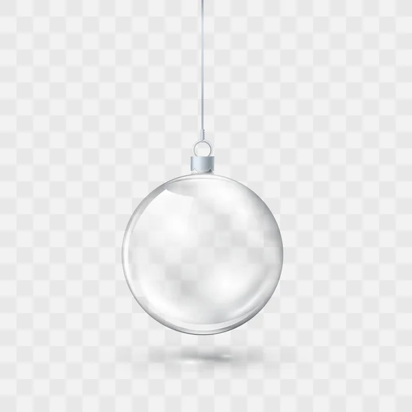 Boule Noël Transparente Verre Boule Verre Noël Sur Fond Transparent — Image vectorielle