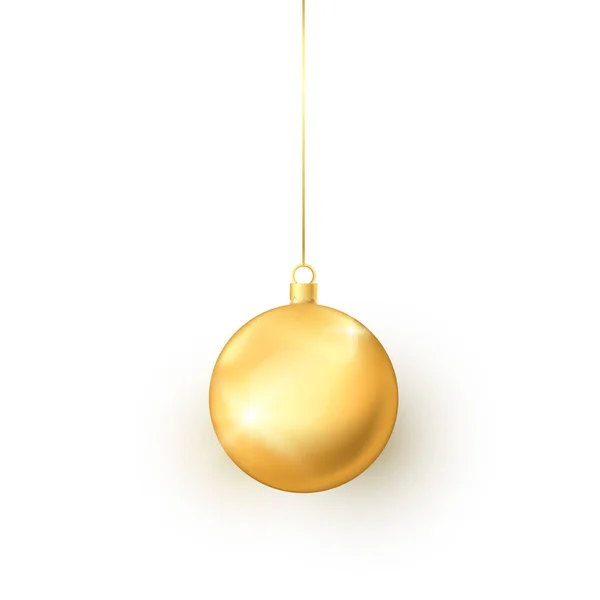 Elegancia Redonda Juguete Navidad Oro Elemento Colorido Decoración Navideña Símbolo — Vector de stock