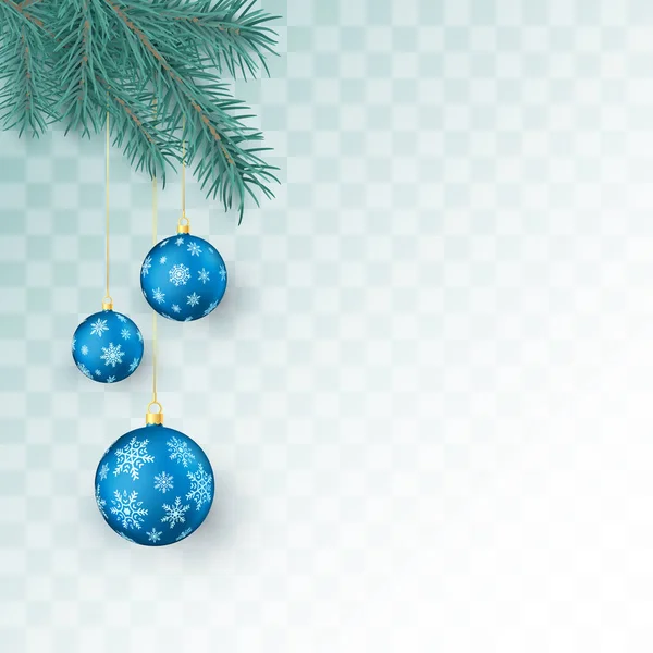 Elementos Decoração Natal Isolado Fundo Transparente Galhos Abeto Bolas Natal — Vetor de Stock