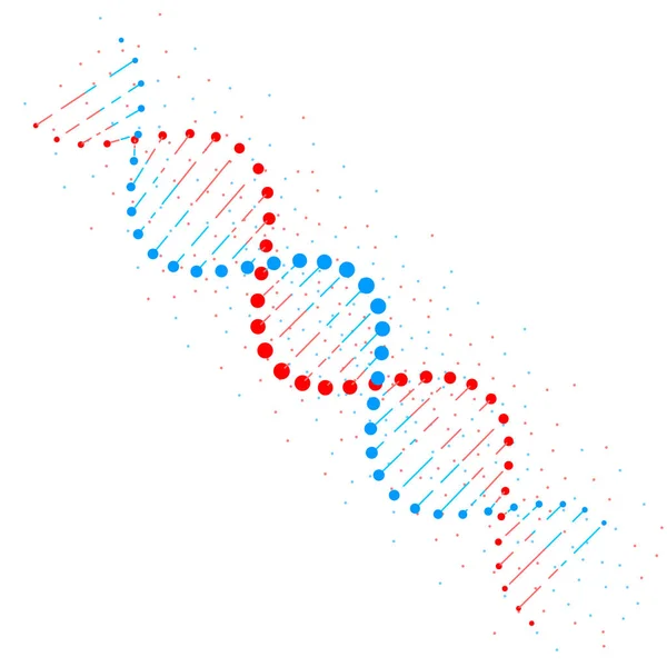 Estructura Cadena Adn Abstracta Aislada Sobre Fondo Blanco Concepto Biotecnológico — Vector de stock