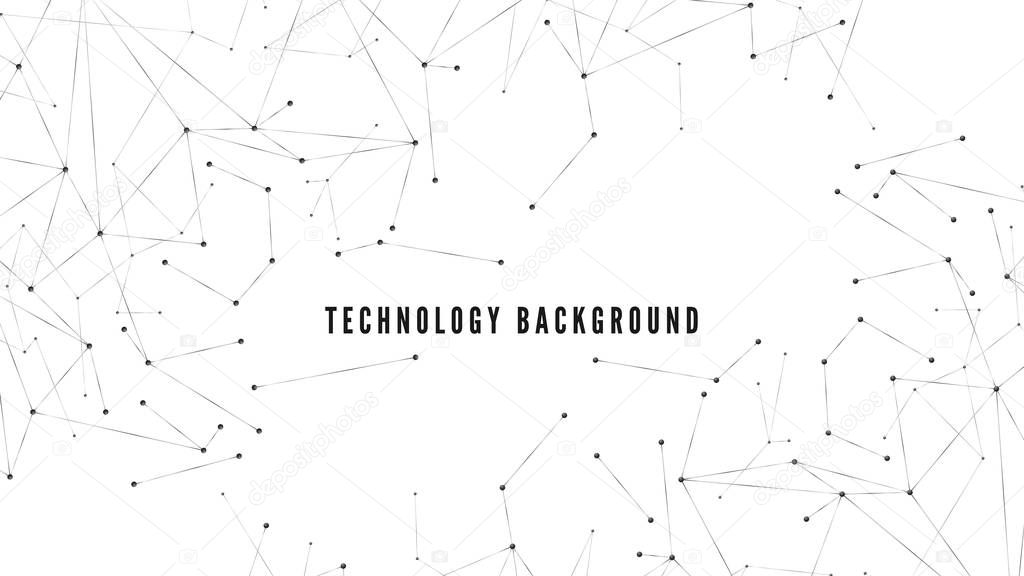 Polygonal background. Technology or science design. Big data abstract structure. Dots and lines web pattern. Vector illustration