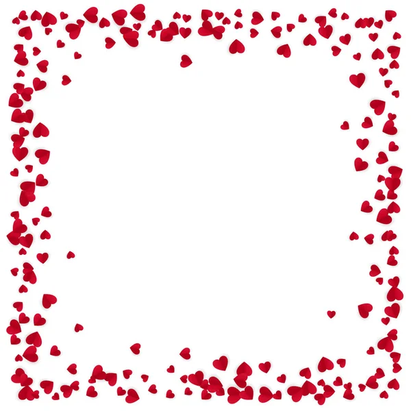 Red Hearts Frame Met Plaats Voor Tekst Geïsoleerd Een Witte — Stockvector