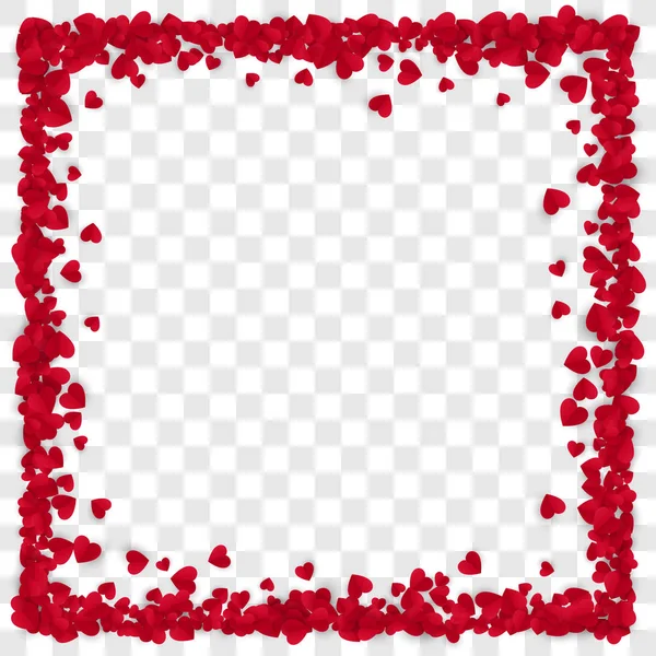 Rood Papier Hart Frame Achtergrond Hart Frame Met Ruimte Voor — Stockvector