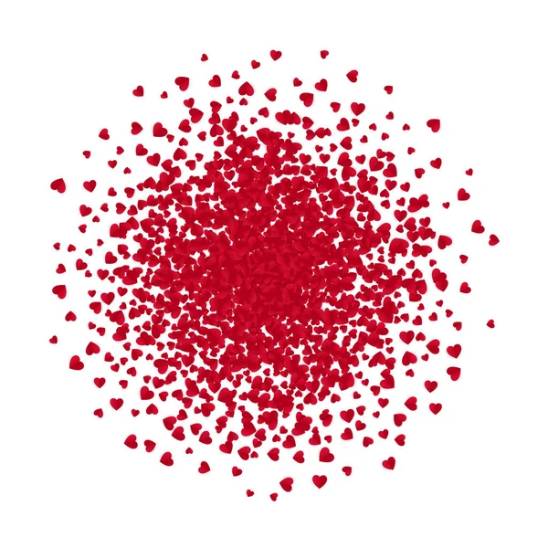Kırmızı kağıt kalp şekli konfeti. Beyaz arka plan üzerinde izole vektör çizim