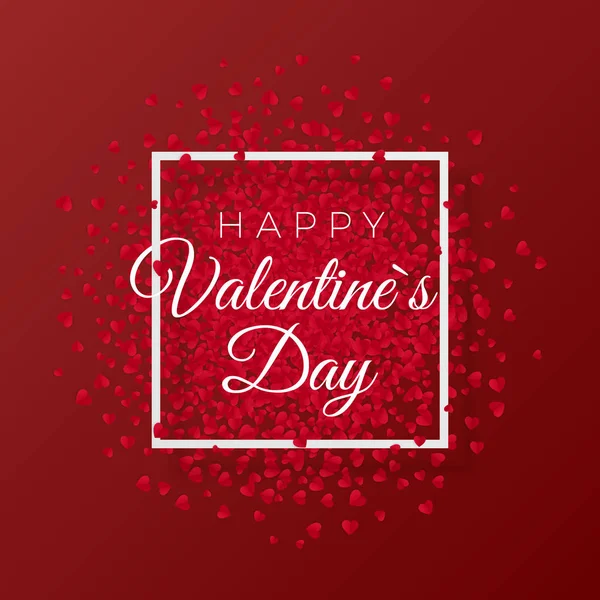 Happy Valentines Day Weeding Romantic Design Elements Red Background Hearts — Stock Vector