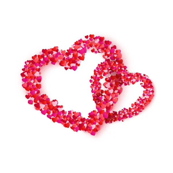Καρδιά Ξύλινο Πλαίσιο Ζευγάρι Από Χαρτί Καρδιές Κομφετί Προσκλητήριο Γάμου — Διανυσματικό Αρχείο