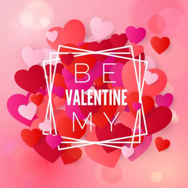 Mutlu sevgililer günü ve düğün tasarım öğeleri. Arka plan üzerinde renkli kalp konfeti. Vektör illüstrasyon izole, pembe arka plan