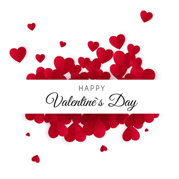 Счастливый День Святого Валентина Свадебные Украшения Белый Фон Орнаментом Сердец — стоковый вектор