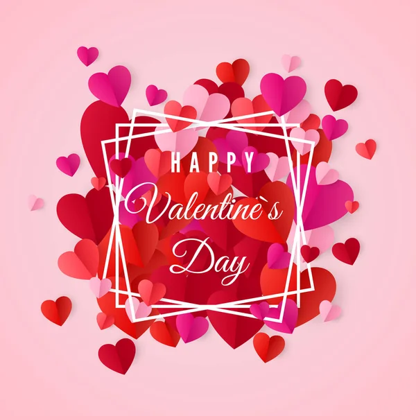 Feliz Día San Valentín Elementos Diseño Boda Corazón Colorido Confeti — Archivo Imágenes Vectoriales