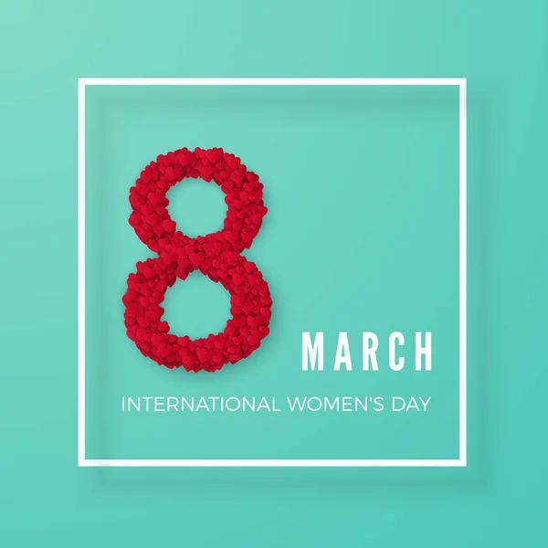 Παγκόσμια Ημέρα Γυναίκας Μαρτίου Ευχετήρια Κάρτα Οκτώ Είναι Κατασκευασμένο Από — Διανυσματικό Αρχείο