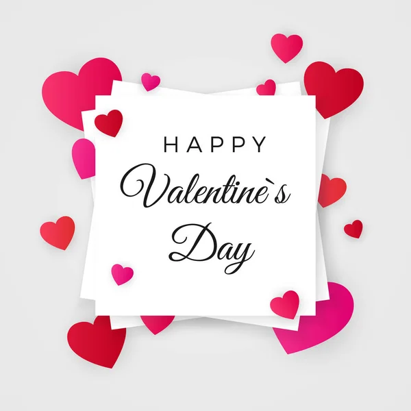 Happy Valentines Day Valentine Day Abstract Background Cut Paper Heart — Stock Vector