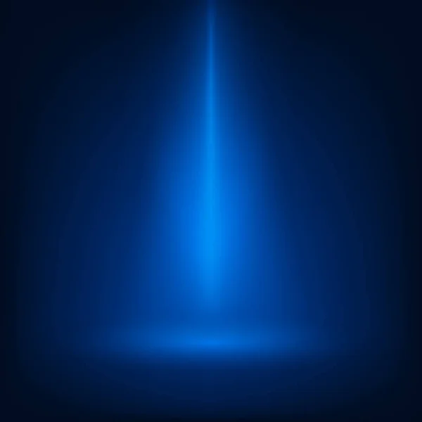 Blaue Szene Beleuchtete Scheinwerfer Lichtstrahl Auf Blauer Bühne Rampenlicht Hintergrund — Stockvektor