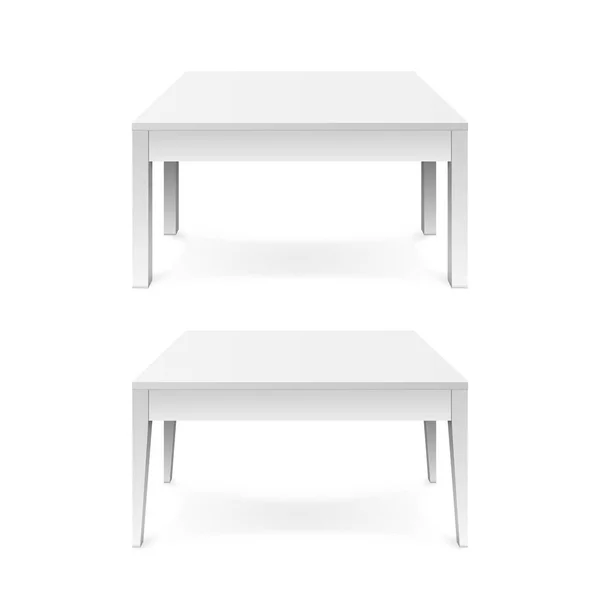 白い背景で隔離の影ホワイト オフィスのテーブル ベクトル図 — ストックベクタ