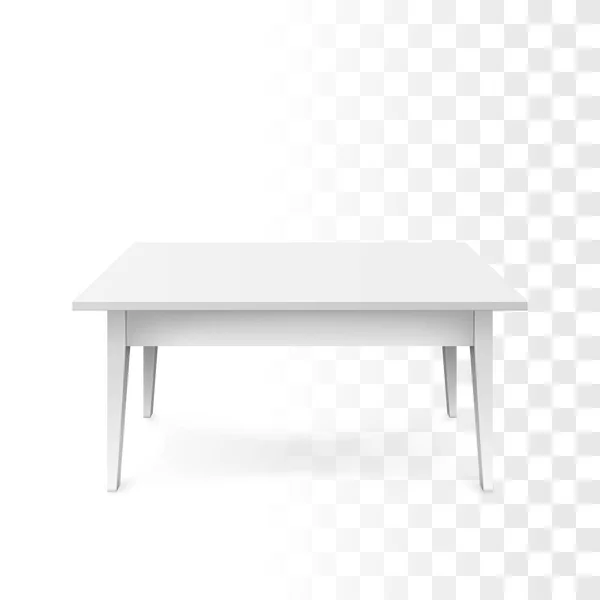 Table Blanche Réaliste Table Bureau Blanche Avec Ombre Isolée Sur — Image vectorielle