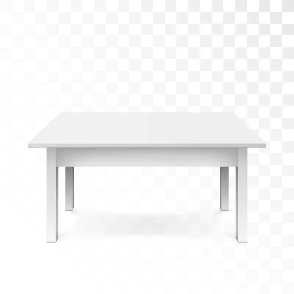 Table Bureau Blanche Avec Ombre Isolée Sur Fond Transparent Illustration — Image vectorielle