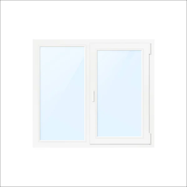 Fenêtre Plastique Blanc Illustration Vectorielle Isolée Sur Fond Blanc — Image vectorielle