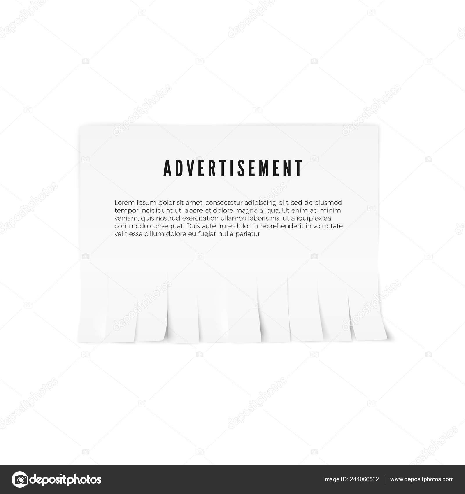 Download Tear Paper Template Advertisement Text Vector Illustration Stock Vector C Designbyihor Gmail Com 244066532 PSD Mockup Templates