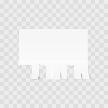 Beyaz arka plan üzerinde beyaz reklam ayırma kağıt şablonu. Vektör çizim