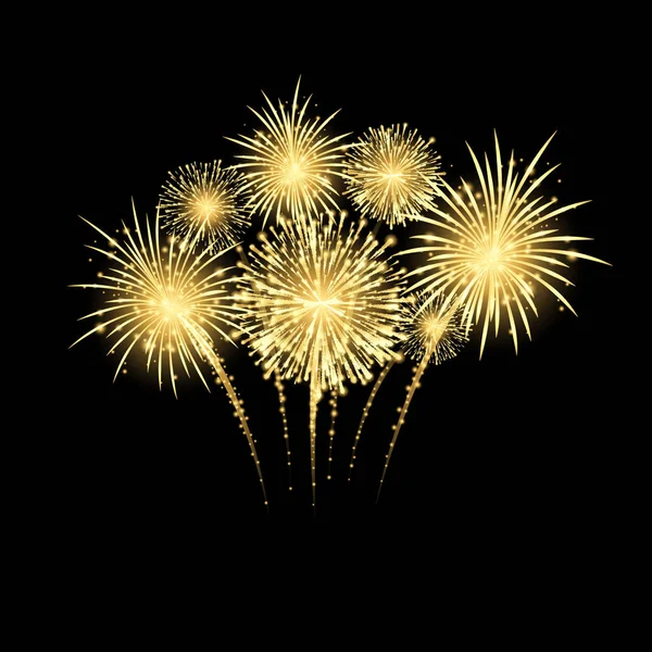 Fesztivál Tűzijáték Színes Karnevál Tűzijáték Ünnep Háttér Elszigetelt Sötét Háttér — Stock Vector