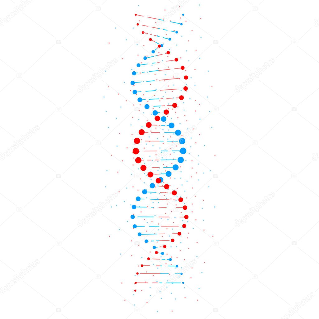 Abstract DNA structure isolated on white background. Vector illustration