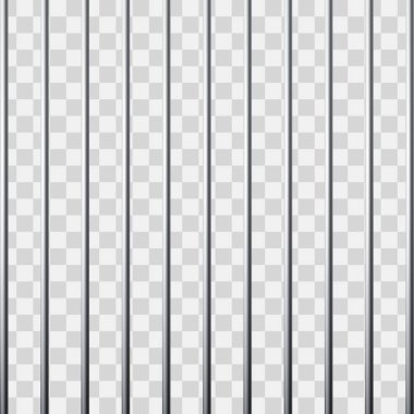 Hapishane kılavuz. Metal kafes. Saydam arka plan üzerinde izole vektör çizim