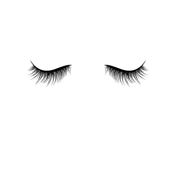 Black Eyelashes Isolated White Background False Eyelashes Vector Illustration — Stock Vector