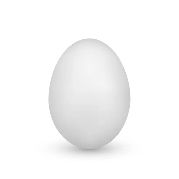Beyaz yumurta. Tavuk yumurta Paskalya sembolü. Beyaz arka plan üzerinde izole vektör çizim — Stok Vektör