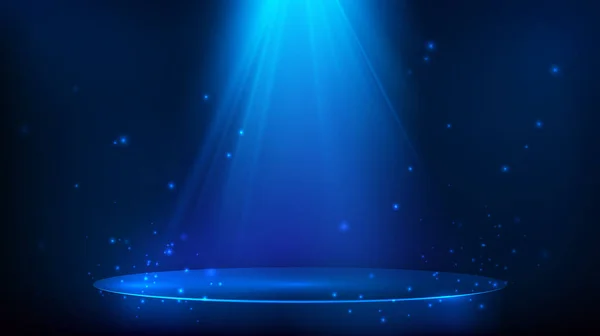 Szene mit Blaulicht beleuchtet. magischer Parteihintergrund. Vektorillustration — Stockvektor