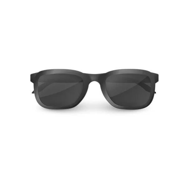 Elegantes gafas de sol negras con lentes transparentes. Ilustración vectorial aislada sobre fondo blanco — Vector de stock