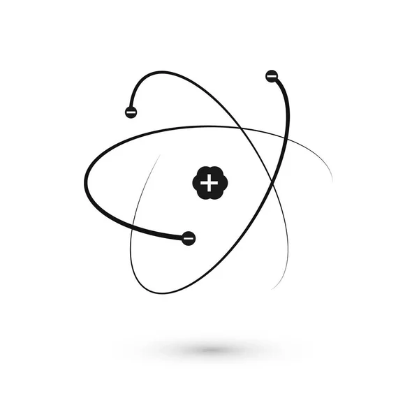 Ikon Atom. Nukleus dan elektron. Ilustrasi vektor diisolasi pada latar belakang putih - Stok Vektor