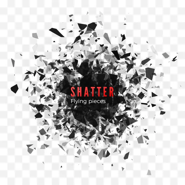 stock vector Shatter and destruction effect. Abstract cloud of pieces and fragments after explosion. Vector illustration isolated on transparent background