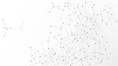 Soyut ağ düğümleri. Web'e bağlı düğümler. Pleksus atom yapısı. Beyaz arka planda yalıtılmış vektör çizimi