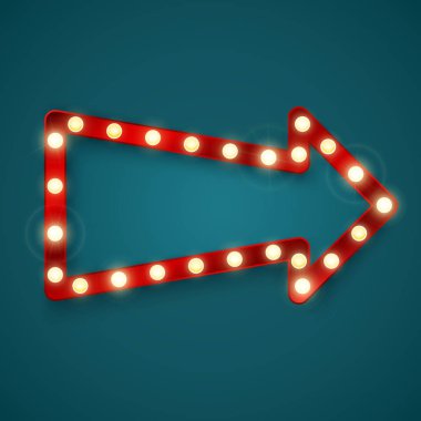 Retro ok afişi. Kumarhanede reklam tabelası. Vektör çizimi