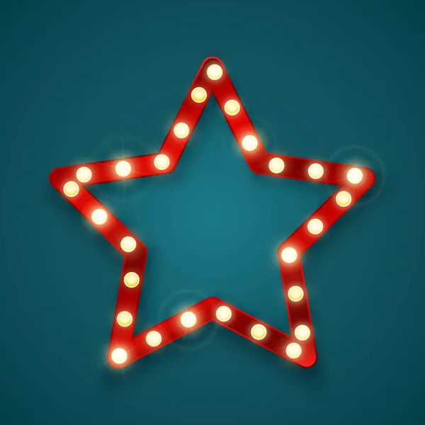 Csillag jelzőtábla. Retro banner jel-val hely a szöveg. Vektor szemléltetés — Stock Vector