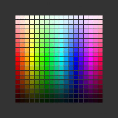 Renkli palet. Gökkuşağı paletinin parlak renklerini ayarlayın. Koyu arka planda yalıtılmış vektör çizimi