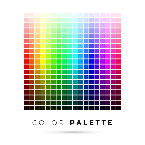 Renkli palet. Gökkuşağı paletinin parlak renklerini ayarlayın. Renklerin tam spektrumu. Vektör çizimi — Stok Vektör