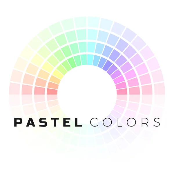 パステルシェードのディスクリートセット。円のカラー パレット。パステルカラースペクトル。白い背景に分離されたベクトルイラストレーション — ストックベクタ