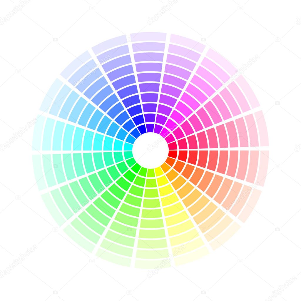 Color circle. Bright colorful rainbow shades. Vector illustration isolated on white background