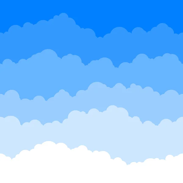 Nubes horizontales sin fisuras. Skyline repetir textura. Fondo del cielo. Ilustración vectorial — Vector de stock
